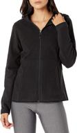 🧥 stay warm and stylish with the amazon essentials women's long-sleeve hooded full-zip polar fleece jacket logo