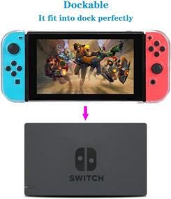 img 3 attached to 🎮 Crystal Clear Dockable Case for Nintendo Switch, FANPL Protective Cover for Switch & Joy Cons