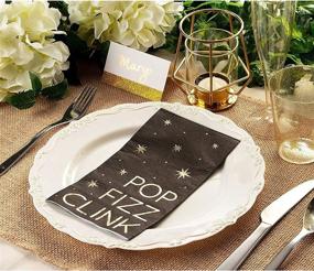 img 3 attached to 🎉 Premium Gold Foil Festive Cocktail Napkins - 50 Pack, 4 x 8 Inches