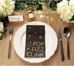 img 2 attached to 🎉 Premium Gold Foil Festive Cocktail Napkins - 50 Pack, 4 x 8 Inches
