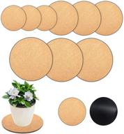 🌱 9-piece round cork plant coasters set - diy cork pad plant plate for gardening - indoor & outdoor pots - diy craft supplies - sizes: 4 inch, 6 inch, 8 inch logo