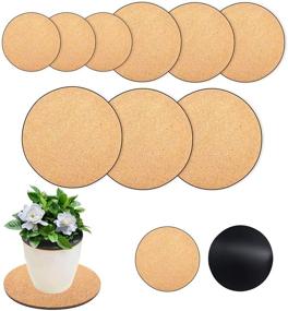 img 4 attached to 🌱 9-Piece Round Cork Plant Coasters Set - DIY Cork Pad Plant Plate for Gardening - Indoor & Outdoor Pots - DIY Craft Supplies - Sizes: 4 Inch, 6 Inch, 8 Inch
