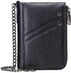 img 4 attached to Contacts Genuine Leather Double Anti Theft Men's Accessories and Wallets, Card Cases & Money Organizers