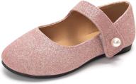 funkymonkey toddler/little girl mary jane dress 👧 shoes: stylish slip-on ballet flat for casual wear logo