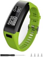 👾 eway for garmin vivosmart hr replacement bands: premium silicone band for garmin vivosmart hr watch - green, small logo