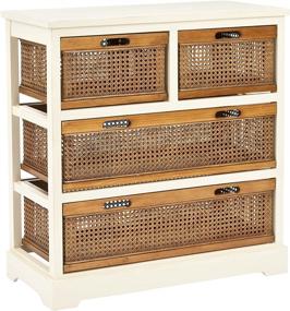 img 2 attached to 🏷️ Safavieh American Homes Collection Jackson Barley and Cane 4-Drawer Storage Cabinet: Elegant and Functional Furniture for Stylish Organizing