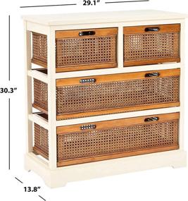 img 1 attached to 🏷️ Safavieh American Homes Collection Jackson Barley and Cane 4-Drawer Storage Cabinet: Elegant and Functional Furniture for Stylish Organizing