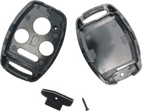 img 1 attached to Не требуется обрезка - Замена ключа Fob Shell Case подходит для Honda Accord Civic Ex Pilot CR-V 4 кнопки Бесключевой пульт дистанционного ввода автомобильного ключа корпус с отверткой (черный синий)