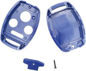 img 2 attached to Не требуется обрезка - Замена ключа Fob Shell Case подходит для Honda Accord Civic Ex Pilot CR-V 4 кнопки Бесключевой пульт дистанционного ввода автомобильного ключа корпус с отверткой (черный синий)