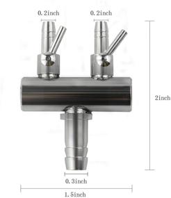 img 1 attached to QMseller 2pcs Stainless Steel Aquarium Fish Tank Air Flow Control Lever Valve, 2 Way