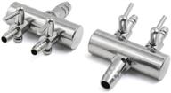 qmseller 2pcs stainless steel aquarium fish tank air flow control lever valve, 2 way logo