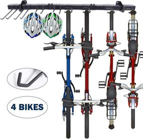 img 3 attached to 🚴 SV School Value Bike Rack Wall Mount - Holds 4 Bikes with 8 Hooks, Ideal for Home and Garage Organization