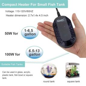 img 2 attached to hygger 50W Mini Submersible Digital Display Aquarium Heater: Compact, Fast Heating & Thermoregulation for 🐠 Small Fish Tanks, with External Controller & Built-in Thermometer - Ideal for Betta and Turtle Tanks