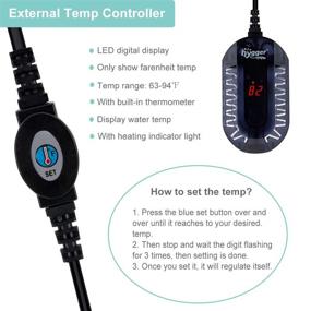 img 3 attached to hygger 50W Mini Submersible Digital Display Aquarium Heater: Compact, Fast Heating & Thermoregulation for 🐠 Small Fish Tanks, with External Controller & Built-in Thermometer - Ideal for Betta and Turtle Tanks