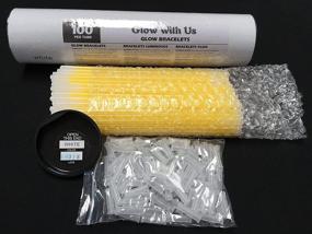 img 3 attached to 🌟 GlowWithUs Brand - Bulk Wholesale Glow Sticks: 100 8” White Bracelets with Connectors, Bright Color, Long-Lasting Glow for 8-12 Hrs - Perfect Glow Party Favors!