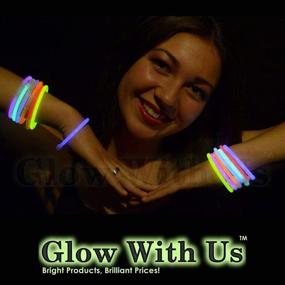 img 2 attached to 🌟 GlowWithUs Brand - Bulk Wholesale Glow Sticks: 100 8” White Bracelets with Connectors, Bright Color, Long-Lasting Glow for 8-12 Hrs - Perfect Glow Party Favors!