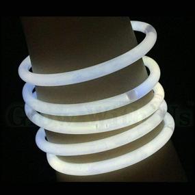 img 4 attached to 🌟 GlowWithUs Brand - Bulk Wholesale Glow Sticks: 100 8” White Bracelets with Connectors, Bright Color, Long-Lasting Glow for 8-12 Hrs - Perfect Glow Party Favors!