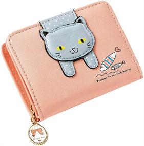 img 4 attached to Stylish Women's Wallets with Zipper & Patterned Holder - Ideal for Girls