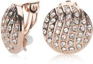 upscale your style: upsera 18k gold plated round austrian crystals pave clip-on earrings logo