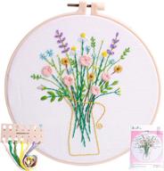 🌺 optimized embroidery kits: colorful flower and plant designs, beginner set with patterns, hoop, threads, tools, and stamped cloth logo