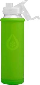 img 4 attached to 🍶 Eveau Glass Water Bottle 21oz - Flip Lid, Bumperguard Sleeve, Wide Mouth Opening