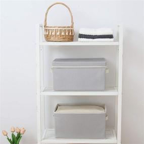 img 2 attached to Spacious and Practical Granny Says Large Fabric Storage Bins - 3-Pack with Lids, Stackable Design - Ideal for Shelves and Closets