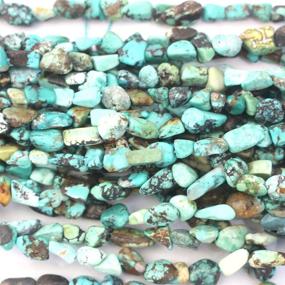 img 2 attached to 💎 Premium Natural Turquoise Gemstone Beads: DIY Jewelry Making with 6-8mm Nuggets and Free-Size Chips