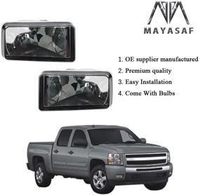 img 2 attached to 🔦 Mayasaf Smoked Lens Fog Light Pair for Chevy 2007-2014 Silverado/Suburban/Avalanche/Tahoe, GMC 2007-2014 Sierra/Yukon, 2007-2008 Escalade - Bumper Fog Lamp Upgrade