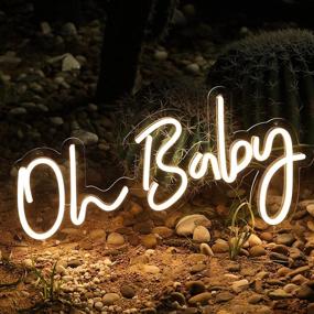 img 3 attached to 👶 Oh Baby Neon Wall Decor Sign, Dimmable with Reusable Light, Ideal for Baby Shower Decorations, Birthday Party, Wedding Decor - 23.5X 11.8 inches Warm White (Includes Power Adapter)