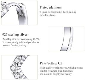 img 2 attached to Серебряные гипоаллергенные маленькие серьги-кольца для женщин и девочек | С покрытием из 14-каратного белого золота в форме сердца с кубическим цирконием 3A | Идеальный подарок для женщин и девочек