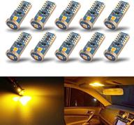 🔆 ibrightstar wedge t10 168 194 led bulbs: ultra-bright amber lights for car interior, dome, map, door, courtesy, license plate logo