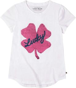 img 2 attached to 🌟 Sparkle with Style: Lucky Brand Girls Flippable Sequin Tops, Tees & Blouses!