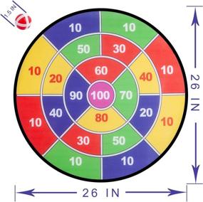 img 1 attached to 🎯 Kids Large 26 Inch Dart Board Game with 12 Sticky Balls - Fun Birthday Party & Family Game for Boys and Girls Ages 3-12, Indoor/Outdoor Toy for Kids & Adults