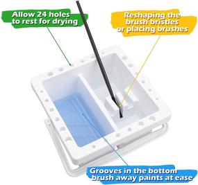 img 2 attached to Efficient Paint Brush Cleaner: MyLifeUNIT 🎨 Artist Brush Holder with Handle and Palette (White)