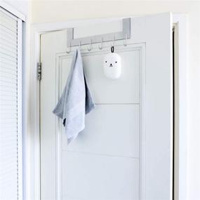 img 2 attached to VXAR Over The Door Hook Hanger - Heavy Duty Stainless Steel Coat Rack for Towels, Clothes, Robes, Bags, and More - 6 Hooks, Silver 1P