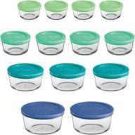 🍽️ set of 13 anchor hocking round food storage containers with plastic lids, mixed sizes логотип