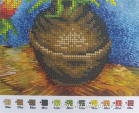 img 1 attached to 🌺 Vincent Van Gogh Flowers 3D Bead Embroidery Kit – Needlepoint Tapestry Handcraft Kit