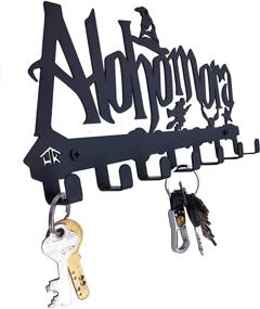 img 2 attached to 🔑 HeavenlyKraft Decorative Metal Wall Mounted Key Holder with 7 Hooks - Black Color Key Rack for Entryway Key Cabinet and Children's Room Décor (27 X 15 X 2.5 cm)