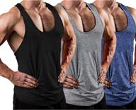 👕 lecgee men's 3-pack gym tank tops: y-back workout muscle tee, sleeveless fitness bodybuilding t-shirts logo