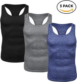 img 1 attached to 👕 LecGee Men's 3-Pack Gym Tank Tops: Y-Back Workout Muscle Tee, Sleeveless Fitness Bodybuilding T-Shirts