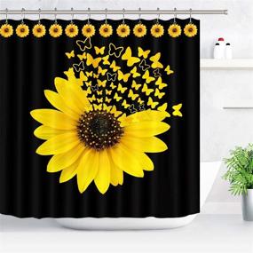 img 2 attached to Enhance Your Bathroom with CHICTIE Sunflower Shower Curtain Hooks - Set of 12 Yellow Flower Rings