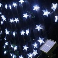 mankinlu solar star string lights: 24.5ft 50leds 8modes for gardens, patio, lawn - white логотип