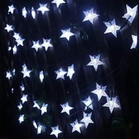 img 2 attached to Mankinlu Solar Star String Lights: 24.5ft 50LEDS 8Modes for Gardens, Patio, Lawn - White