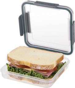 img 2 attached to Progressive SnapLock Sandwich To-Go Container - Gray | Easy-Open, Leak-Proof, Snap-Off Lid | Stackable, BPA-Free, Silicone Seal