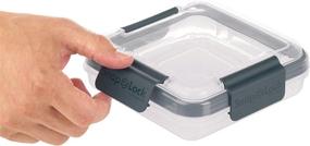 img 1 attached to Progressive SnapLock Sandwich To-Go Container - Gray | Easy-Open, Leak-Proof, Snap-Off Lid | Stackable, BPA-Free, Silicone Seal