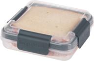 progressive snaplock sandwich to-go container - gray | easy-open, leak-proof, snap-off lid | stackable, bpa-free, silicone seal логотип