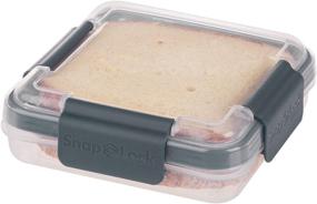 img 3 attached to Progressive SnapLock Sandwich To-Go Container - Gray | Easy-Open, Leak-Proof, Snap-Off Lid | Stackable, BPA-Free, Silicone Seal