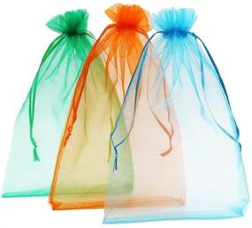 img 1 attached to 🎁 SumDirect 100Pcs Organza Gift Party Favor Bags with Drawstring - Assorted Colors, 8x12 Inches