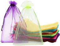 🎁 sumdirect 100pcs organza gift party favor bags with drawstring - assorted colors, 8x12 inches logo