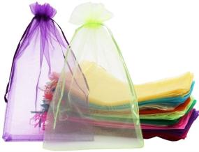 img 4 attached to 🎁 SumDirect 100Pcs Organza Gift Party Favor Bags with Drawstring - Assorted Colors, 8x12 Inches